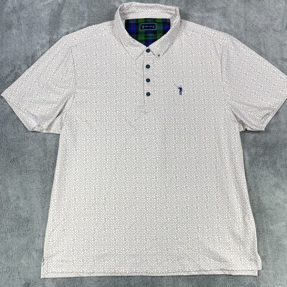 William Murray Golf Polo Shirt Men's Size Small Performance Biege Gray
